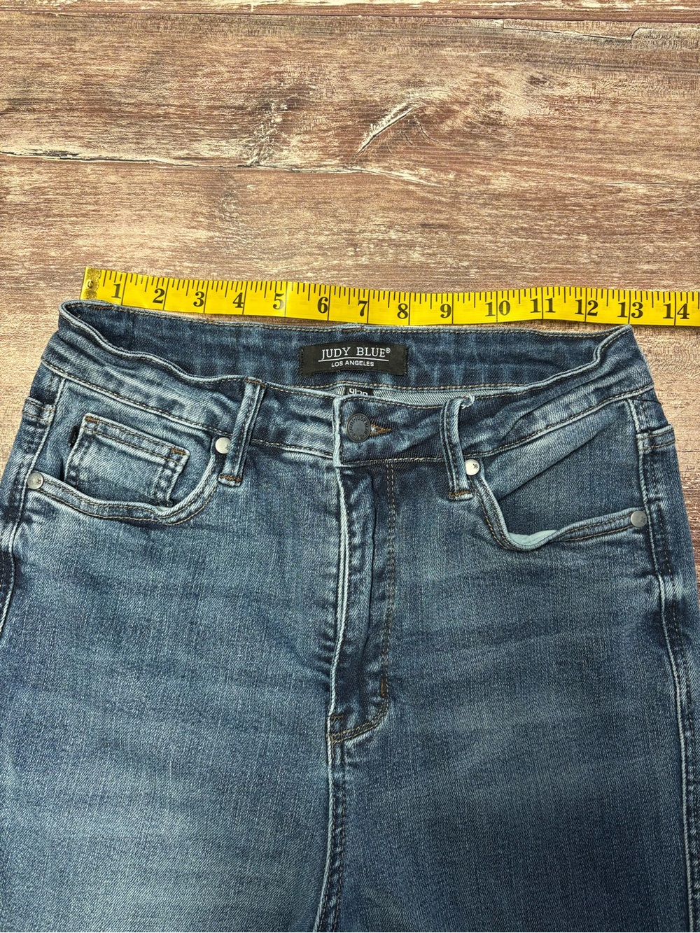 Judy Blue Flare Wide Leg Jeans Medium Blue Wash Denim Pants Size 9 Waist 29 - Picture 4 of 8